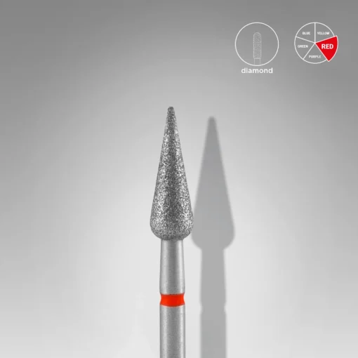 Carbide Diamond Pêra Pontiaguda Vermelho 12mm